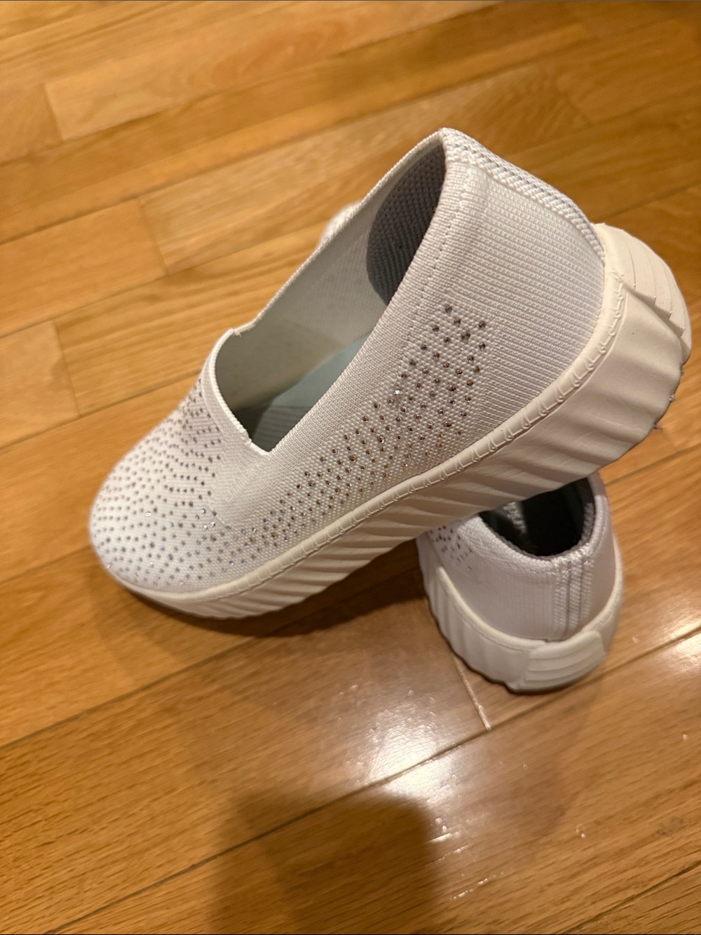 AEROSOLES White Slip-On Knit Platform Sneakers